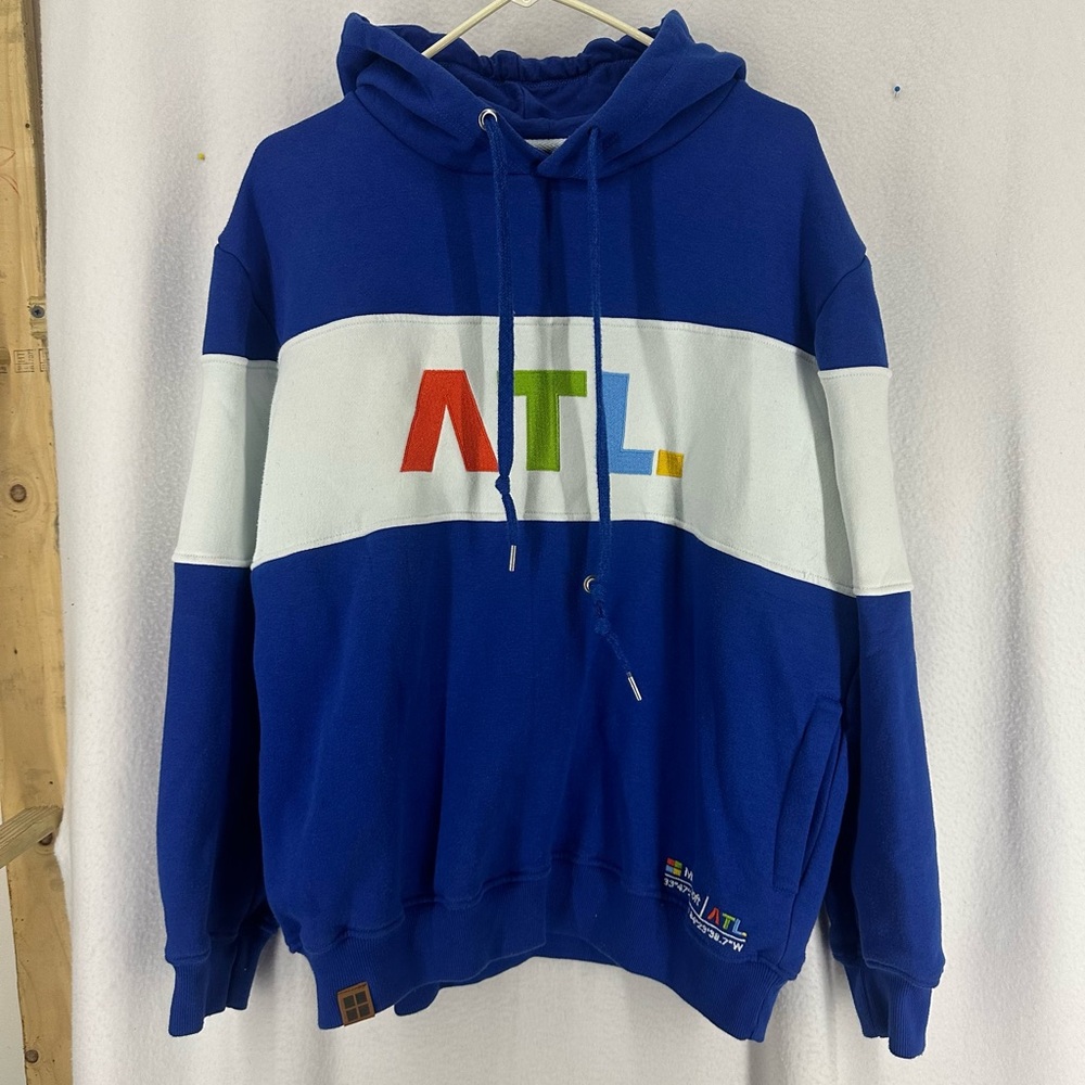 Microsoft ATL Graphic Hoodie Mens Medium Blue